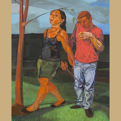 Philosophie de la vie conjugale <p>Acrylique sur toile, cm 73 x 60<br class='autobr' />
2013</p>